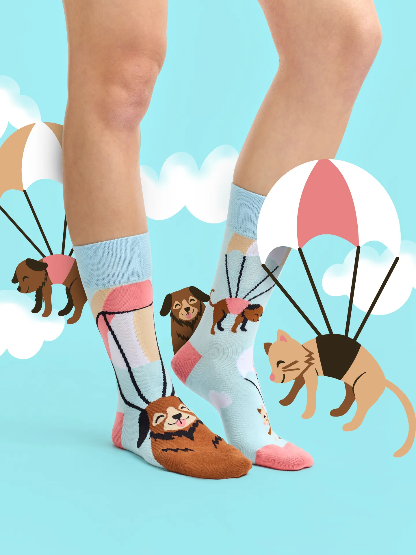 Lustige Socken Fliegende Katzen und Hunde - Image 5