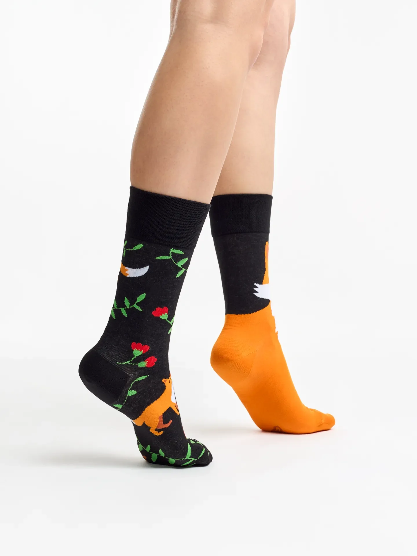 Lustige Socken Fuchs und Blüten - Image 3
