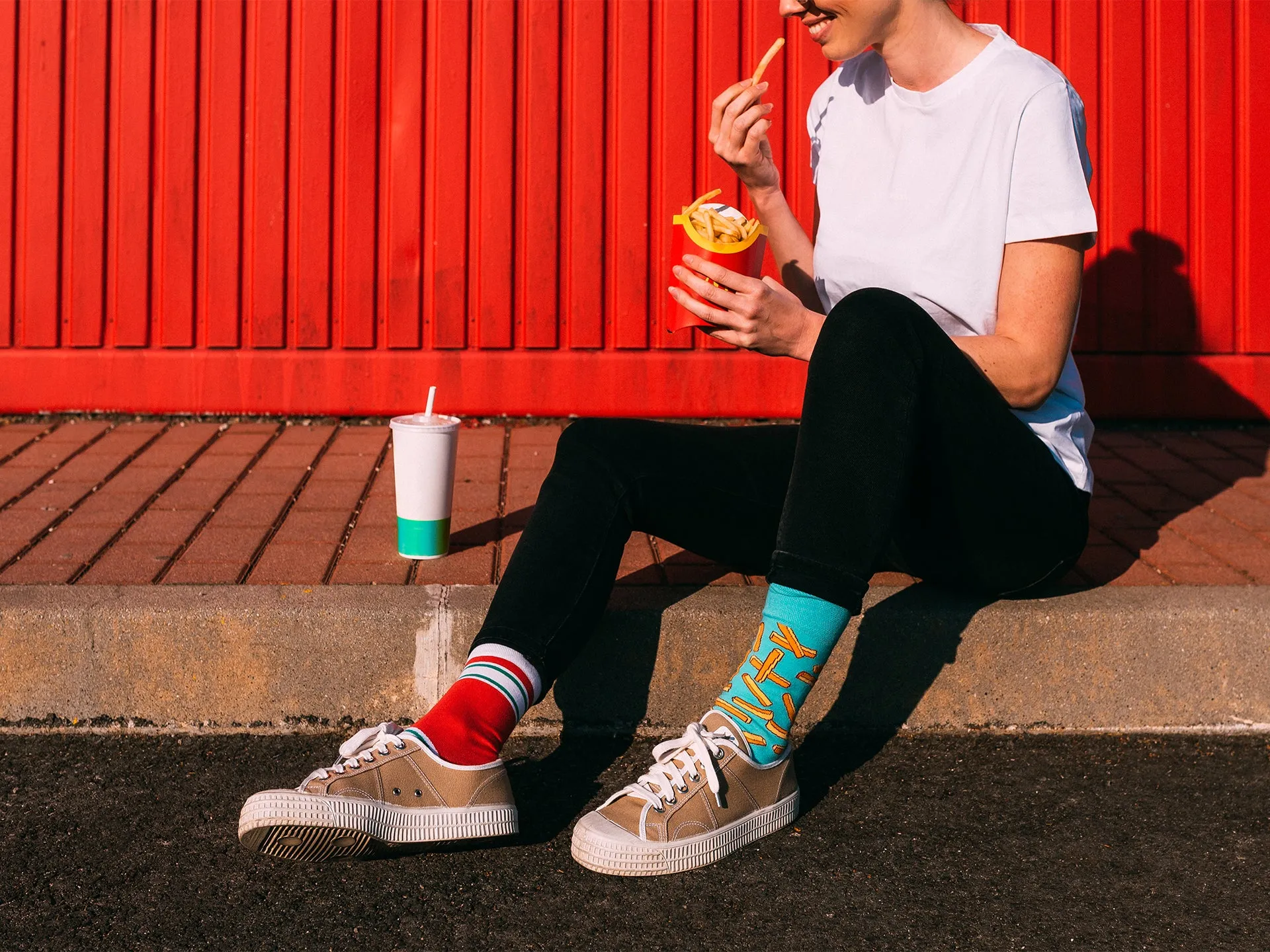 Lustige Socken Pommes mit Ketchup - Image 5