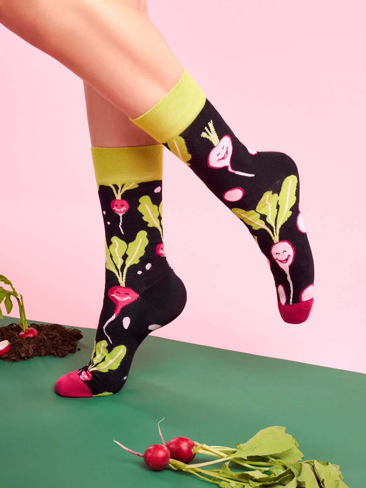 Lustige Socken Fröhliches Radieschen - Image 4