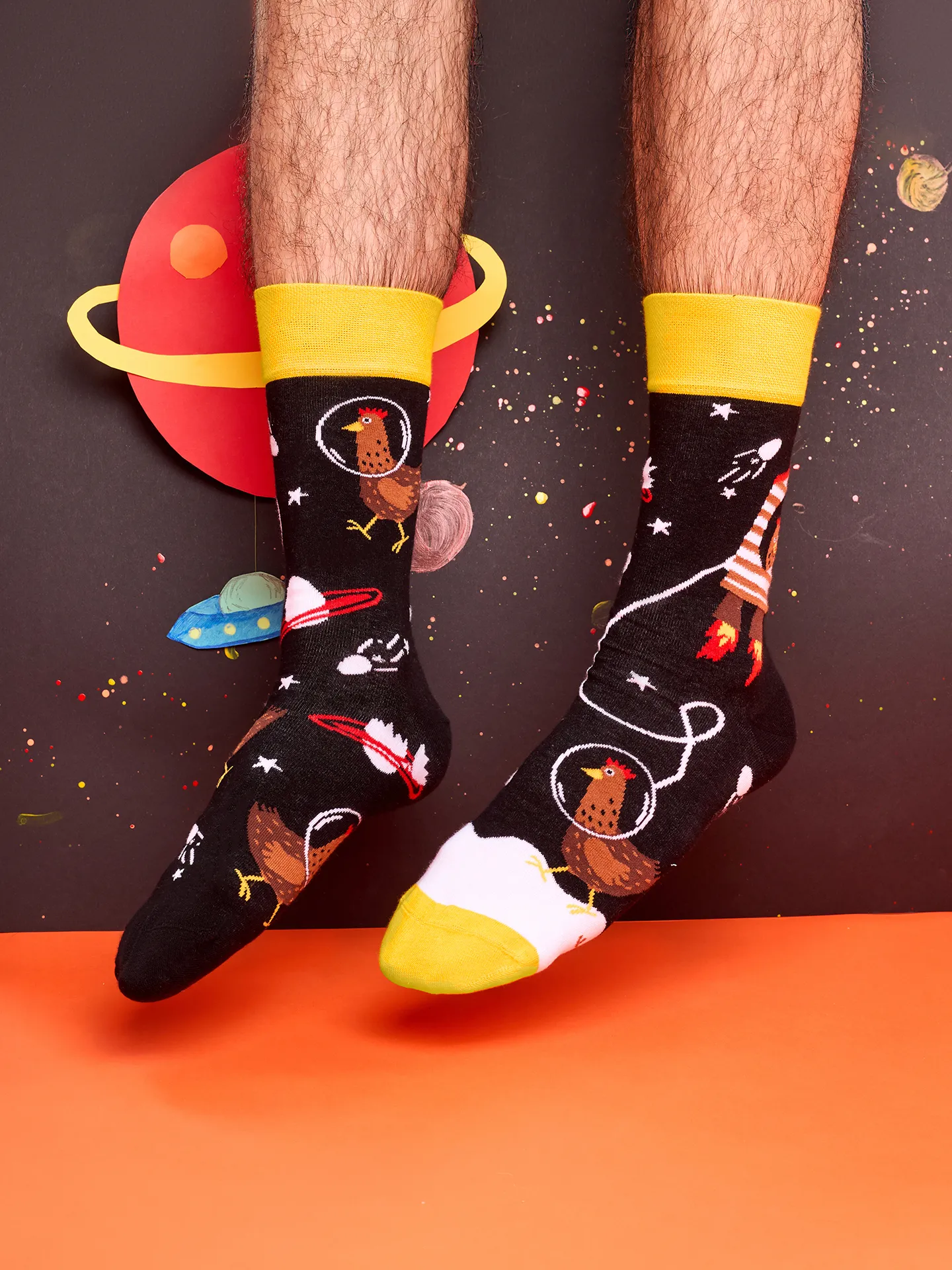 Lustige Socken Hühner-Astronaut - Image 4