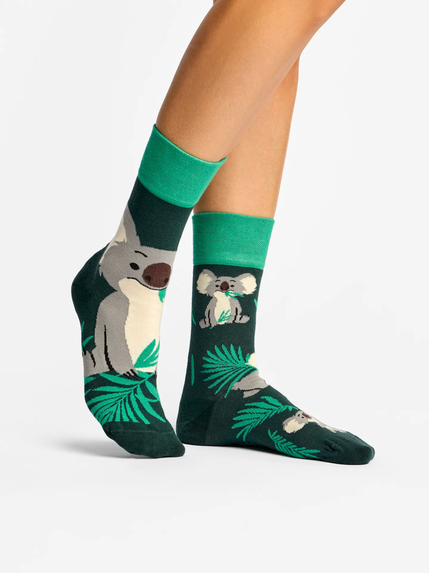Lustige Socken Koala und Blätter - Image 3