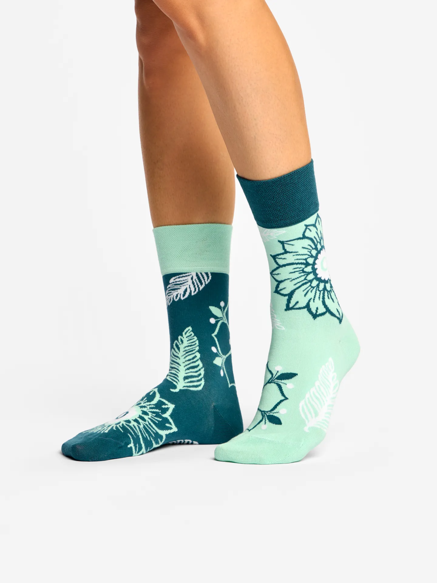 Lustige Socken Mandala und Blätter - Image 2