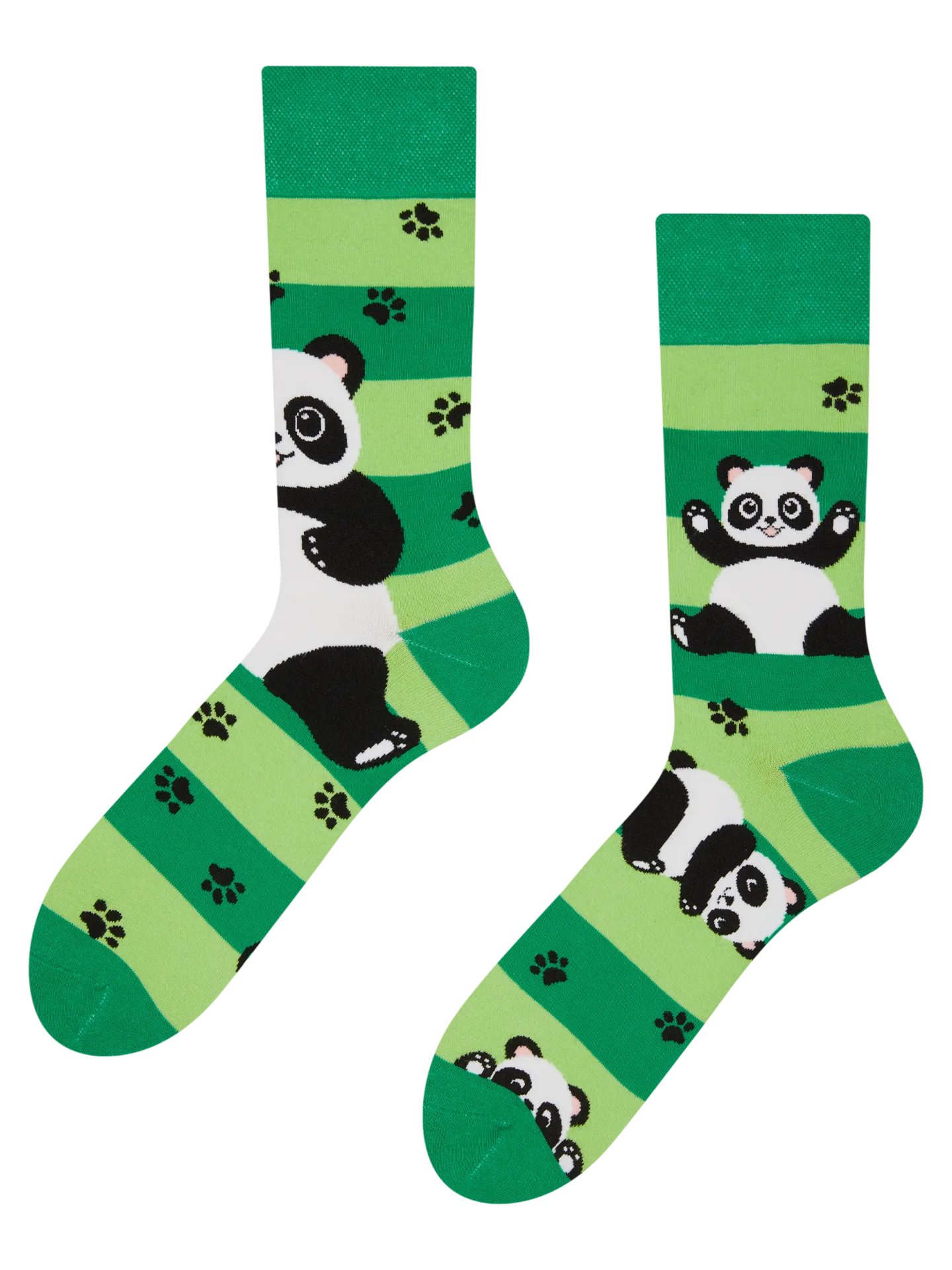 Lustige Socken Panda und Streifen