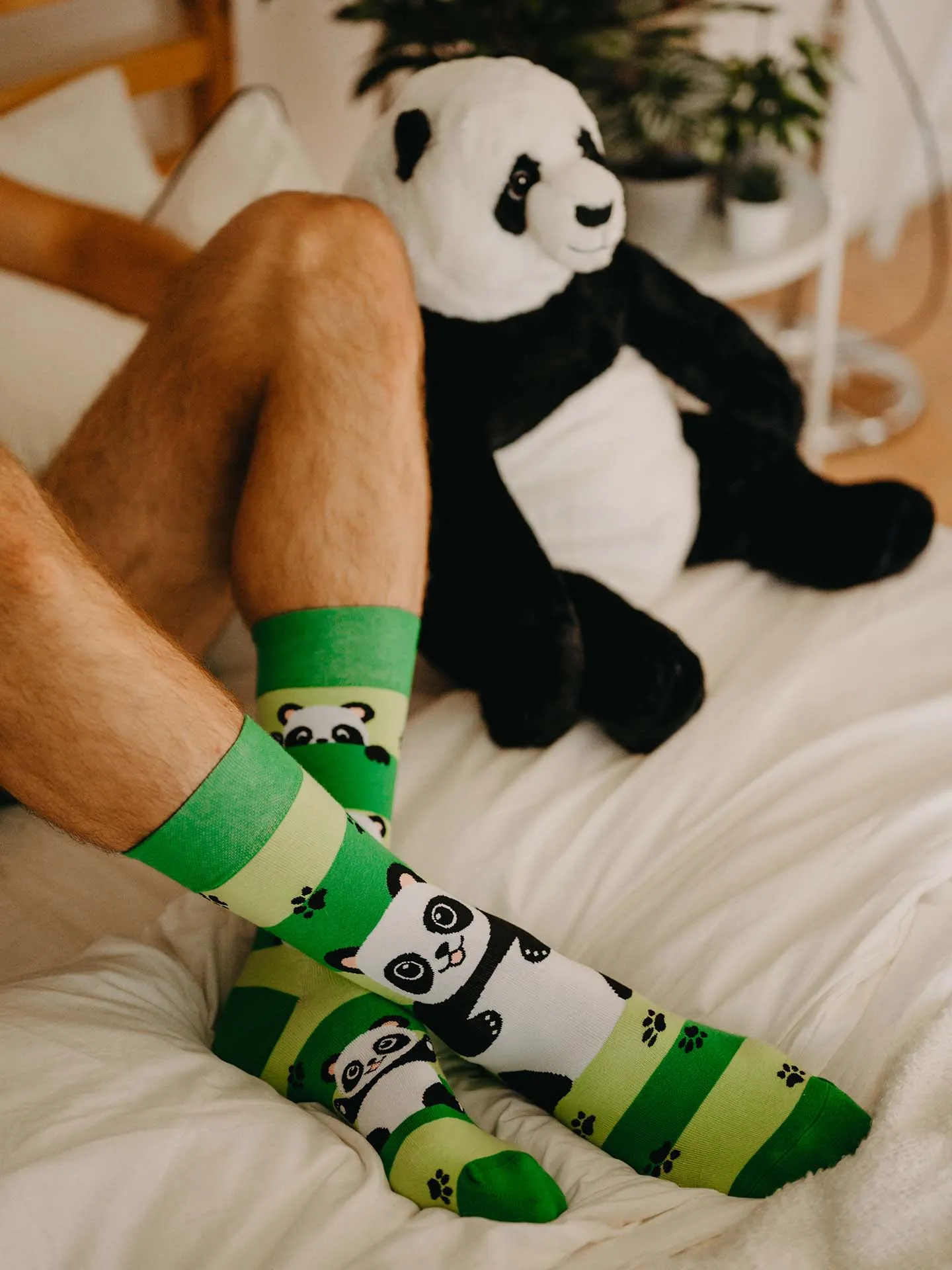 Lustige Socken Panda und Streifen - Image 3