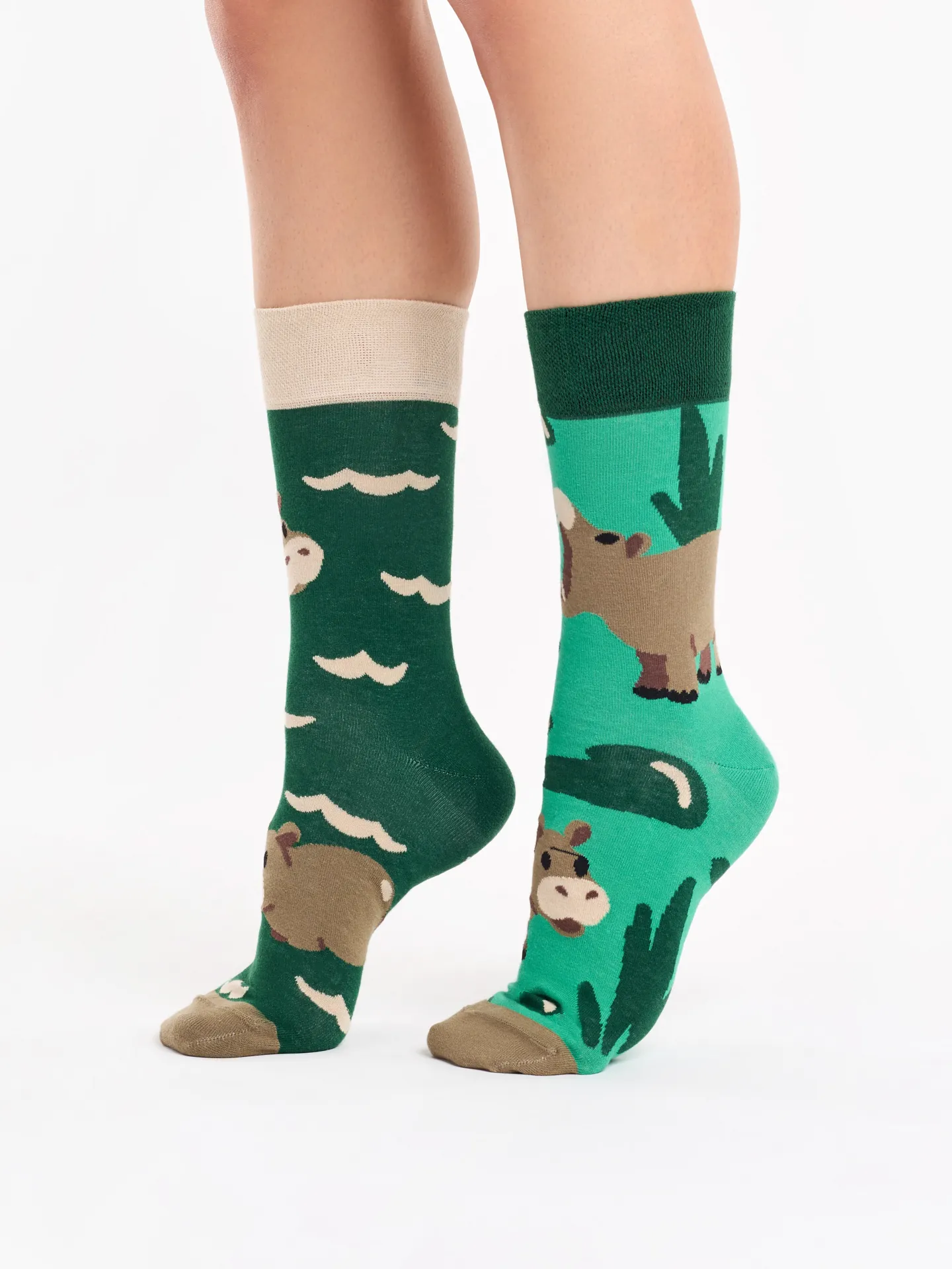 Lustige Socken Schwimmendes Nilpferd - Image 2