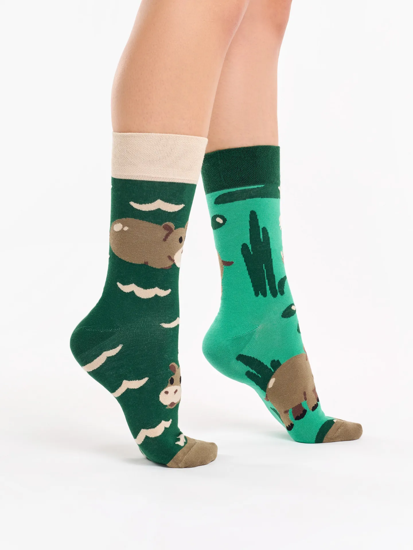 Lustige Socken Schwimmendes Nilpferd - Image 3