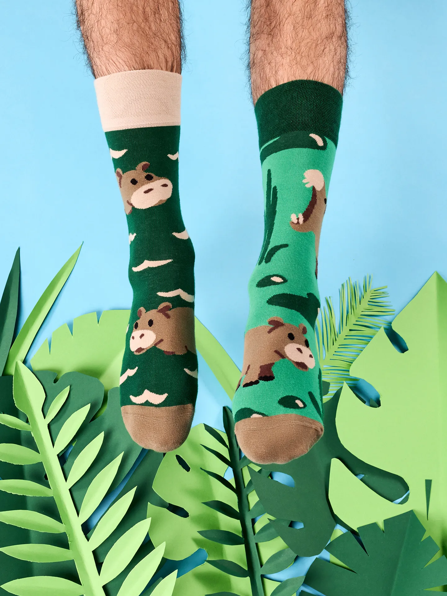 Lustige Socken Schwimmendes Nilpferd - Image 4