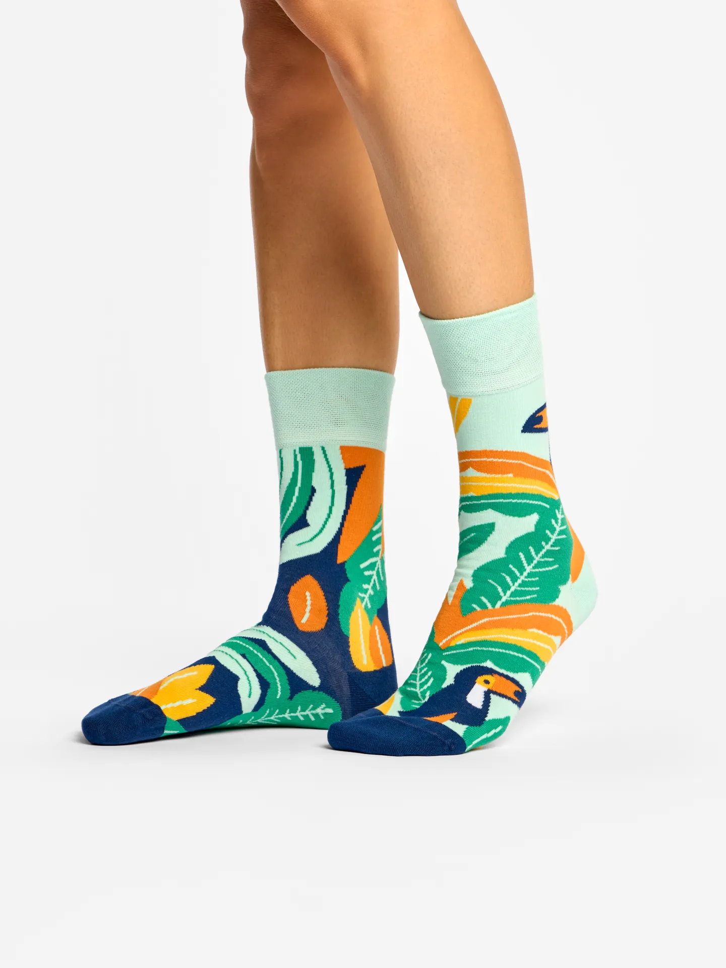 Lustige Socken Tukan und Blätter - Image 2