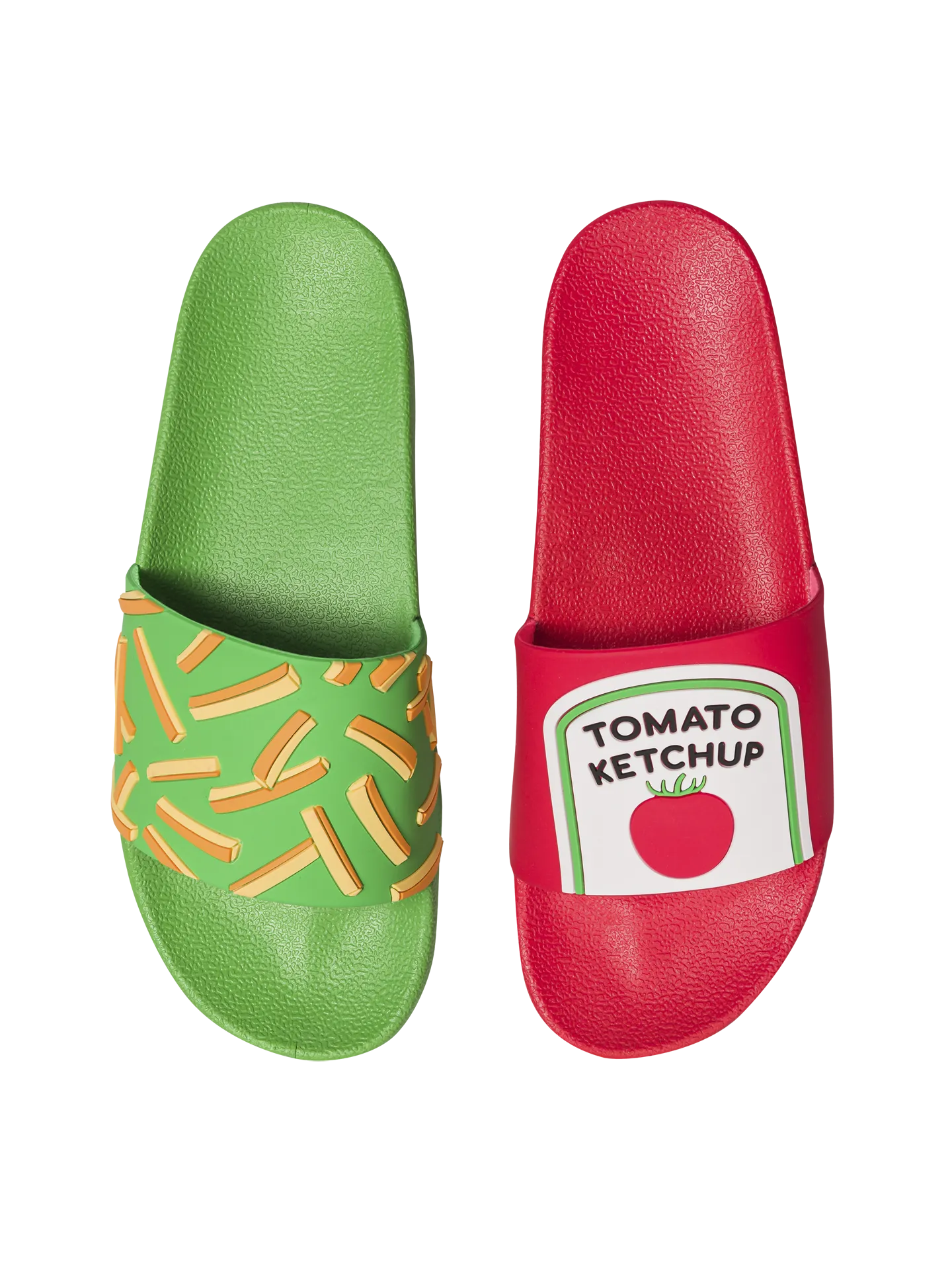 Lustige Pantoletten Pommes mit Ketchup