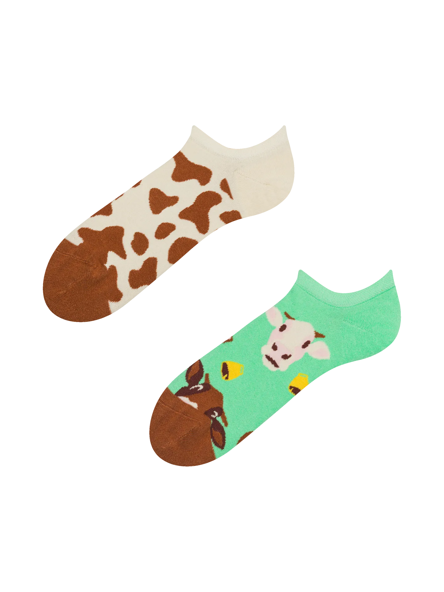 Lustige Sneakersocken Kuh und Glocke