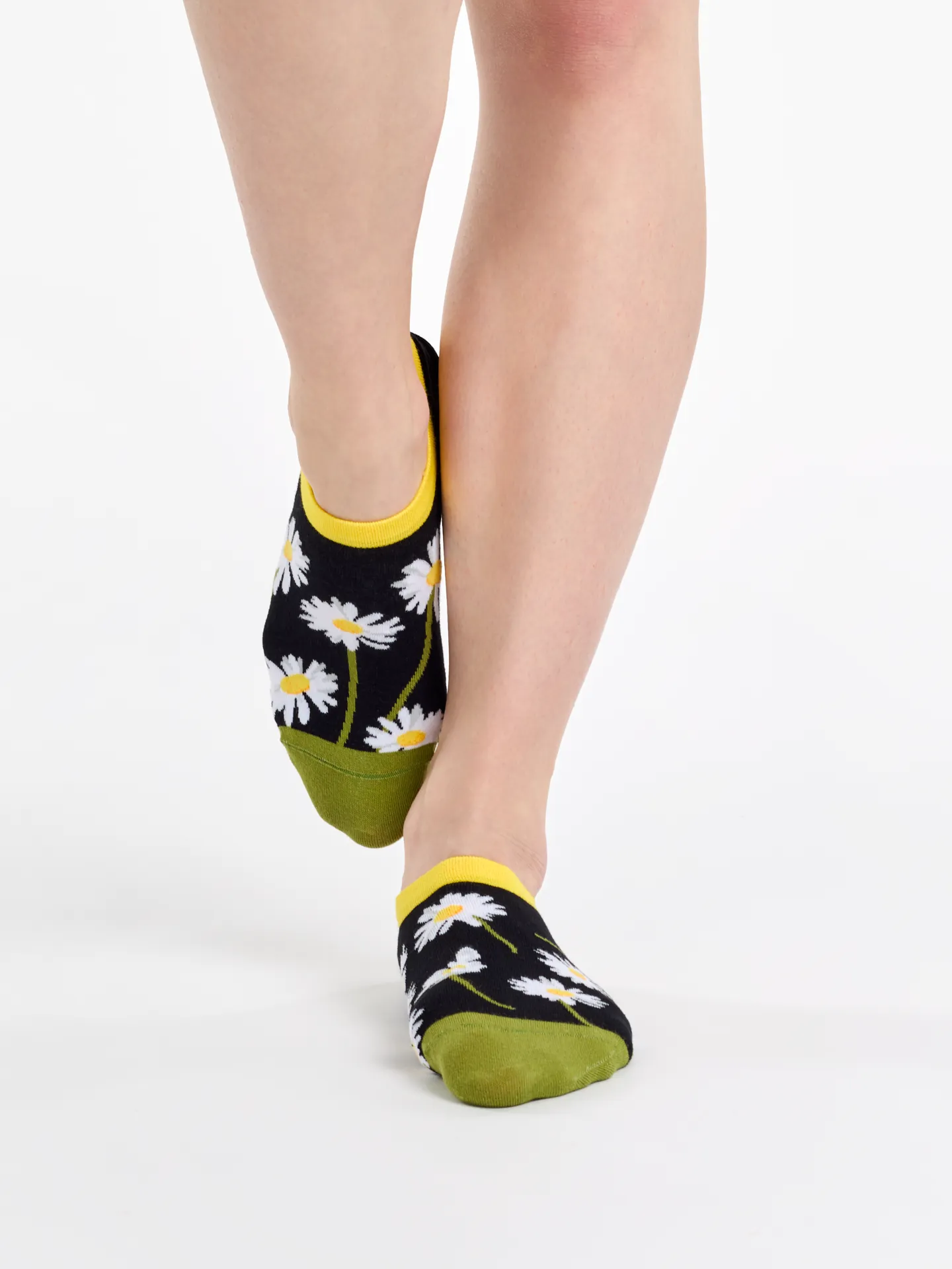 Lustige Sneakersocken Gänseblümchen in der Nacht - Image 4