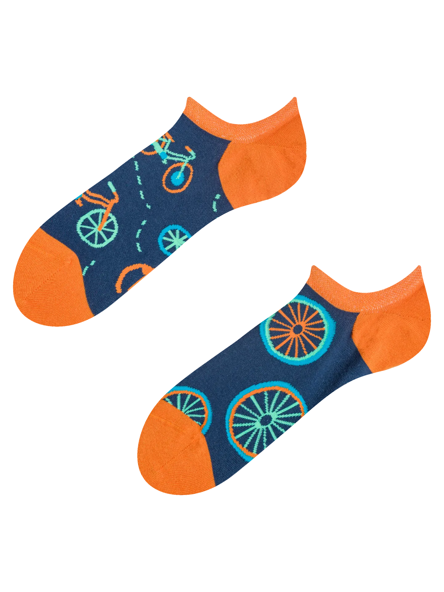 Lustige Sneakersocken Oranges Fahrrad