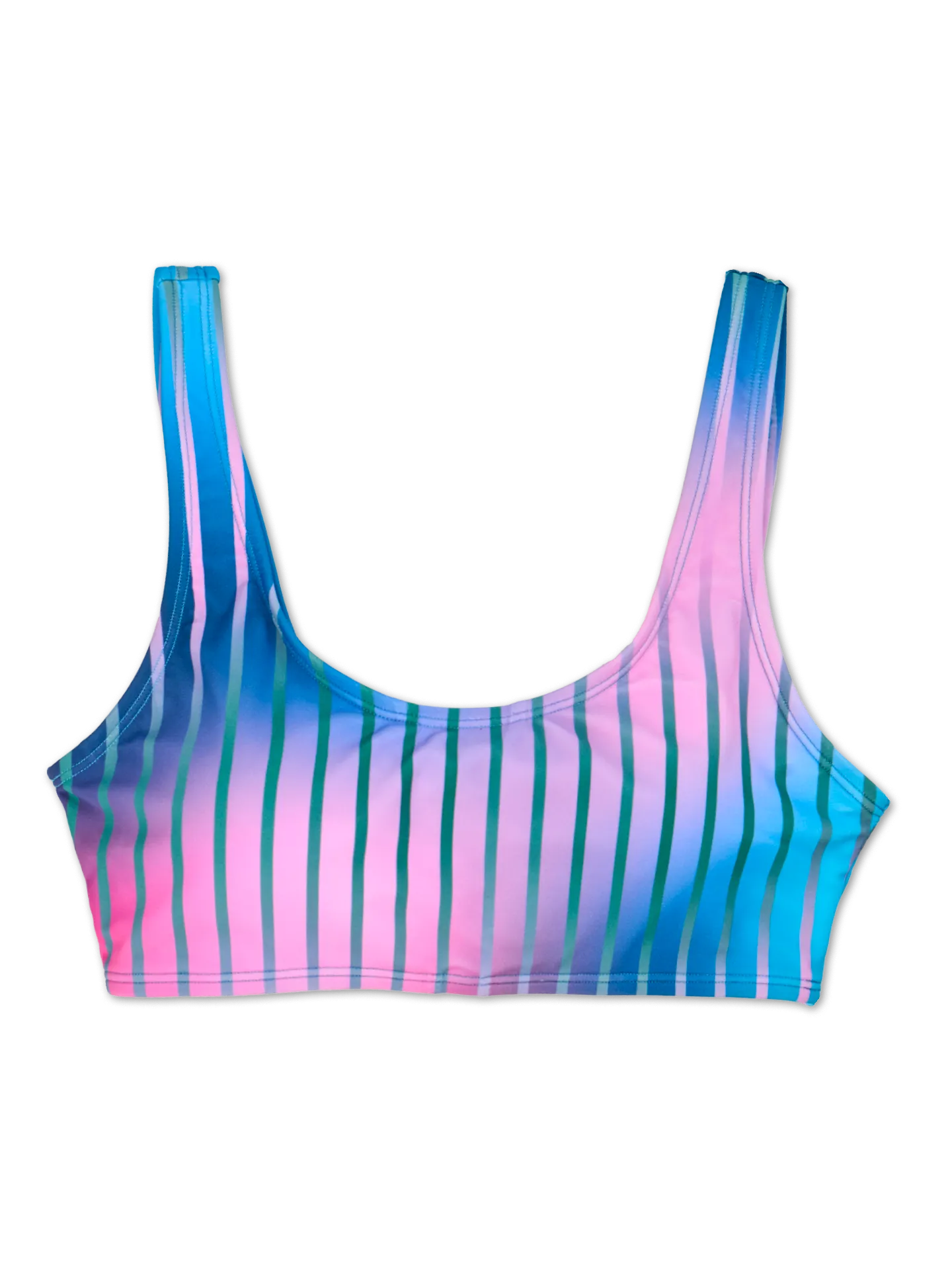 Lustiges sportliches Bikinioberteil Violette Streifen