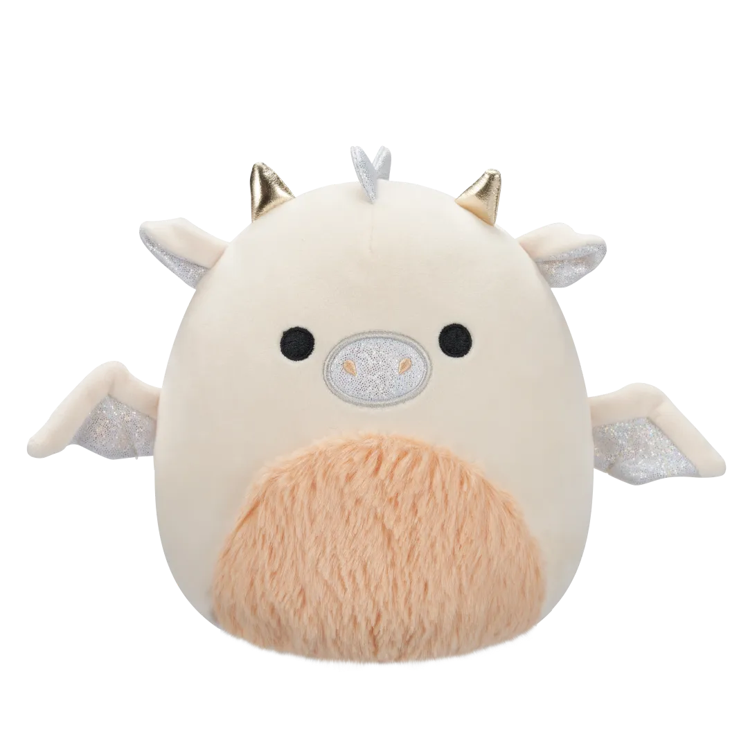 Squishmallows Buck der Creme- und Pfirsichdrache mit flauschigem Bauch, 20 cm