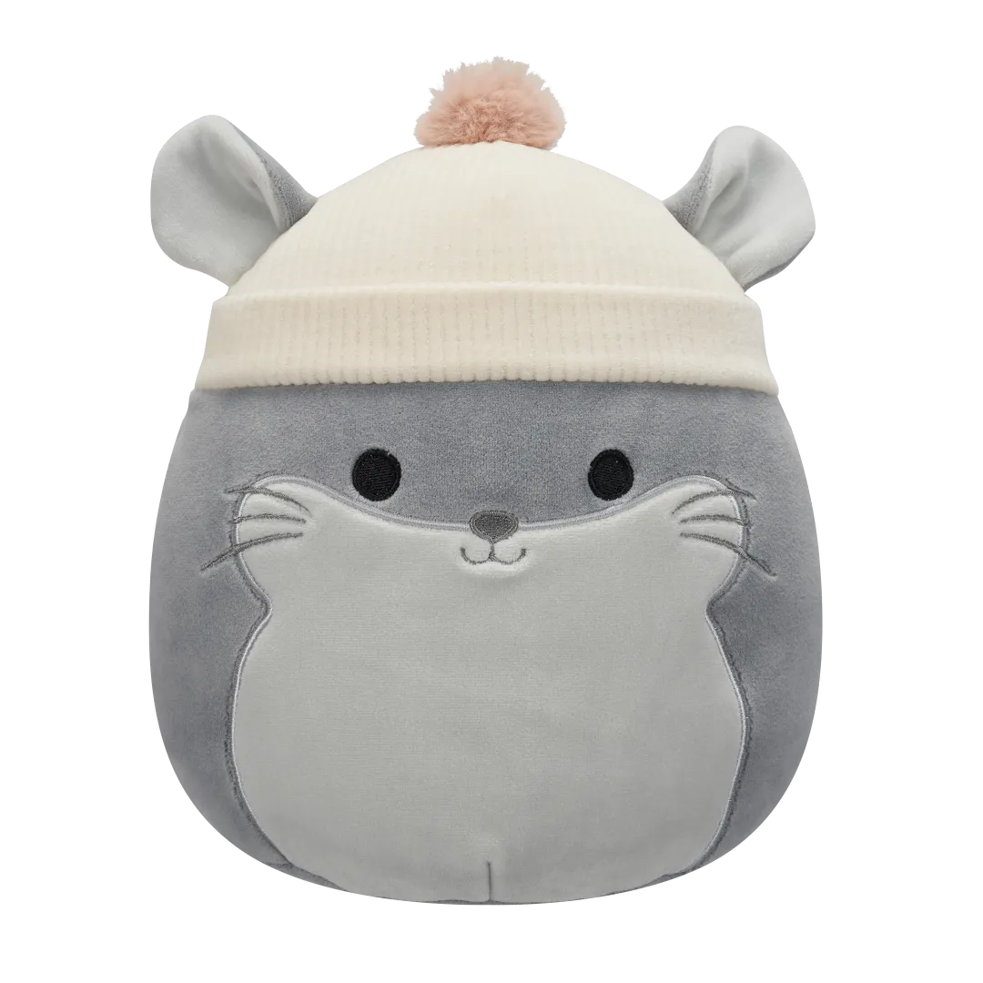 Squishmallows Camilo das graue Chinchilla mit brauner Beanie, 20 cm