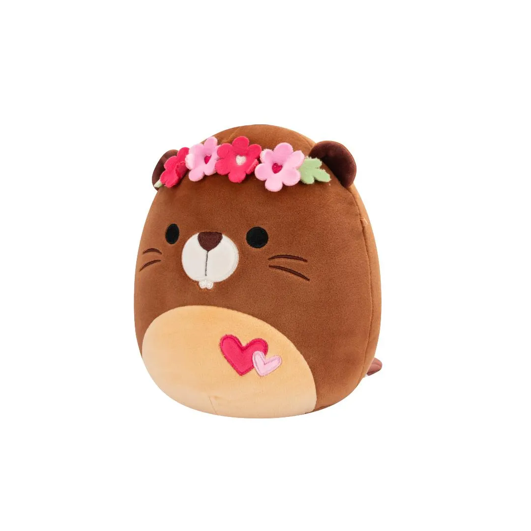 Squishmallows Chip der braune Biber mit Blumenkrone und Herzen, 20 cm - Image 2