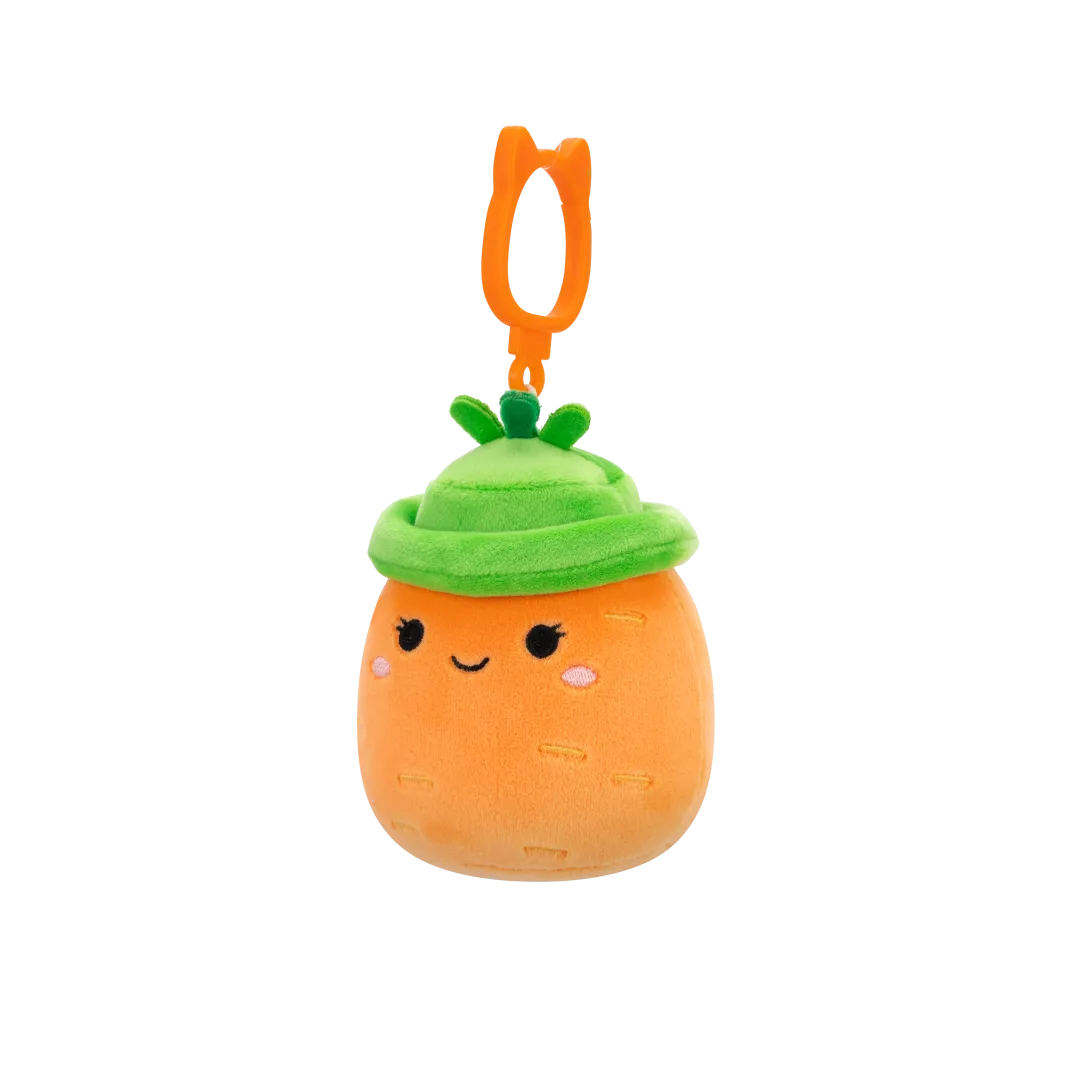 Squishmallows Clip-On Caroleena die orangefarbene Karotte mit Eimerhut, 9 cm - Image 3