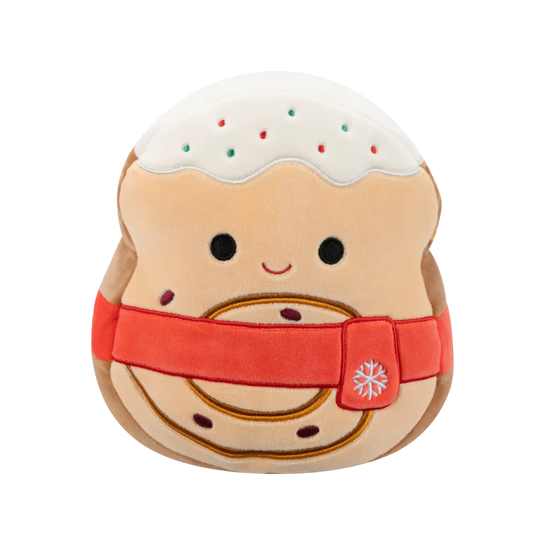 Squishmallows Davey der Zimtschnecken-Toast mit rotem Schal, 20 cm