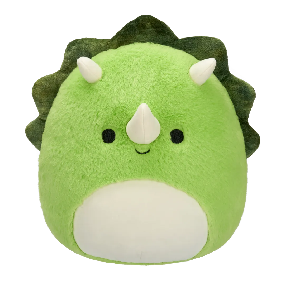 Squishmallows Fuzzamallows Tristan der grüne Triceratops, 30 cm