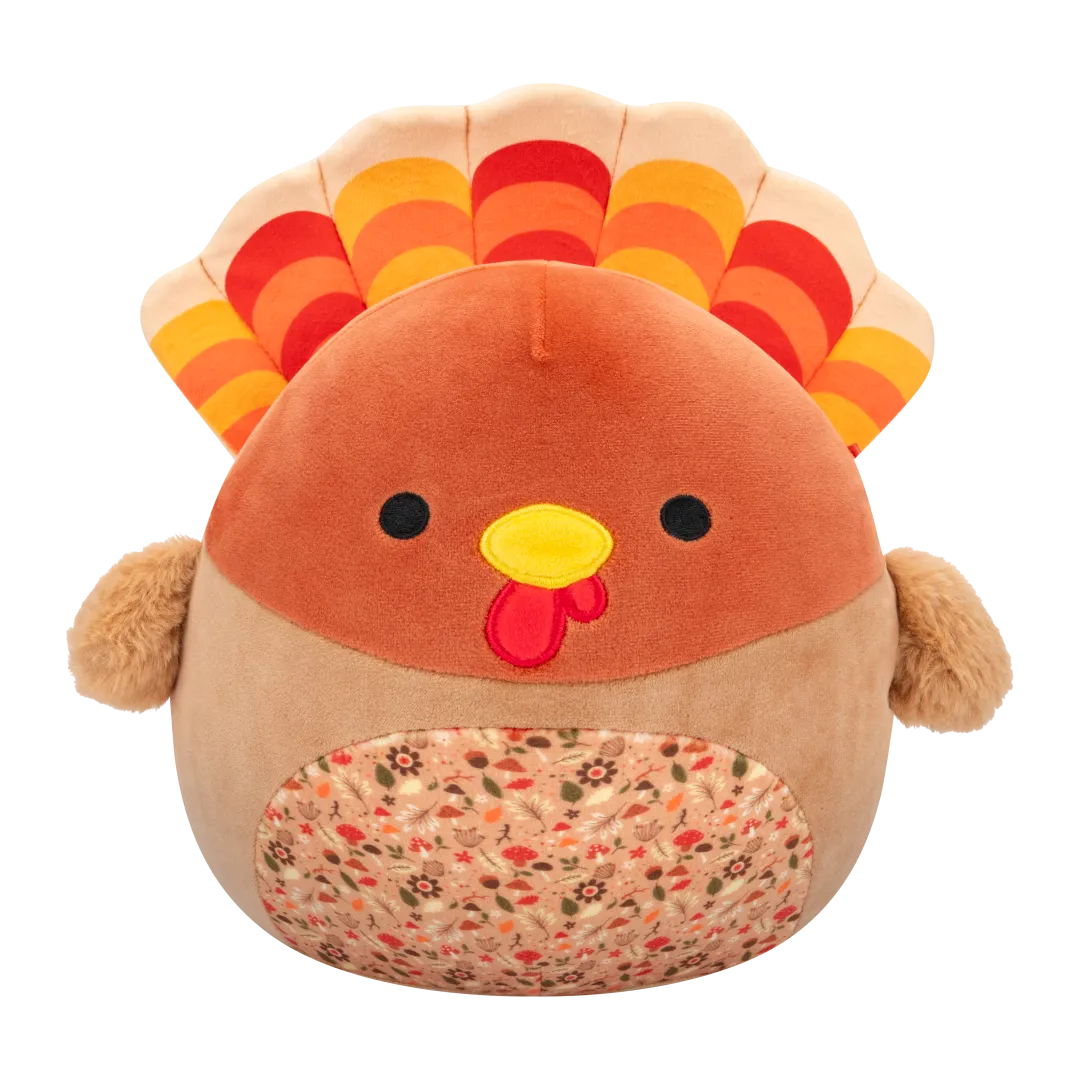 Squishmallows Gobrianna die braune Pute mit herbstlich gemustertem Bauch, 20 cm