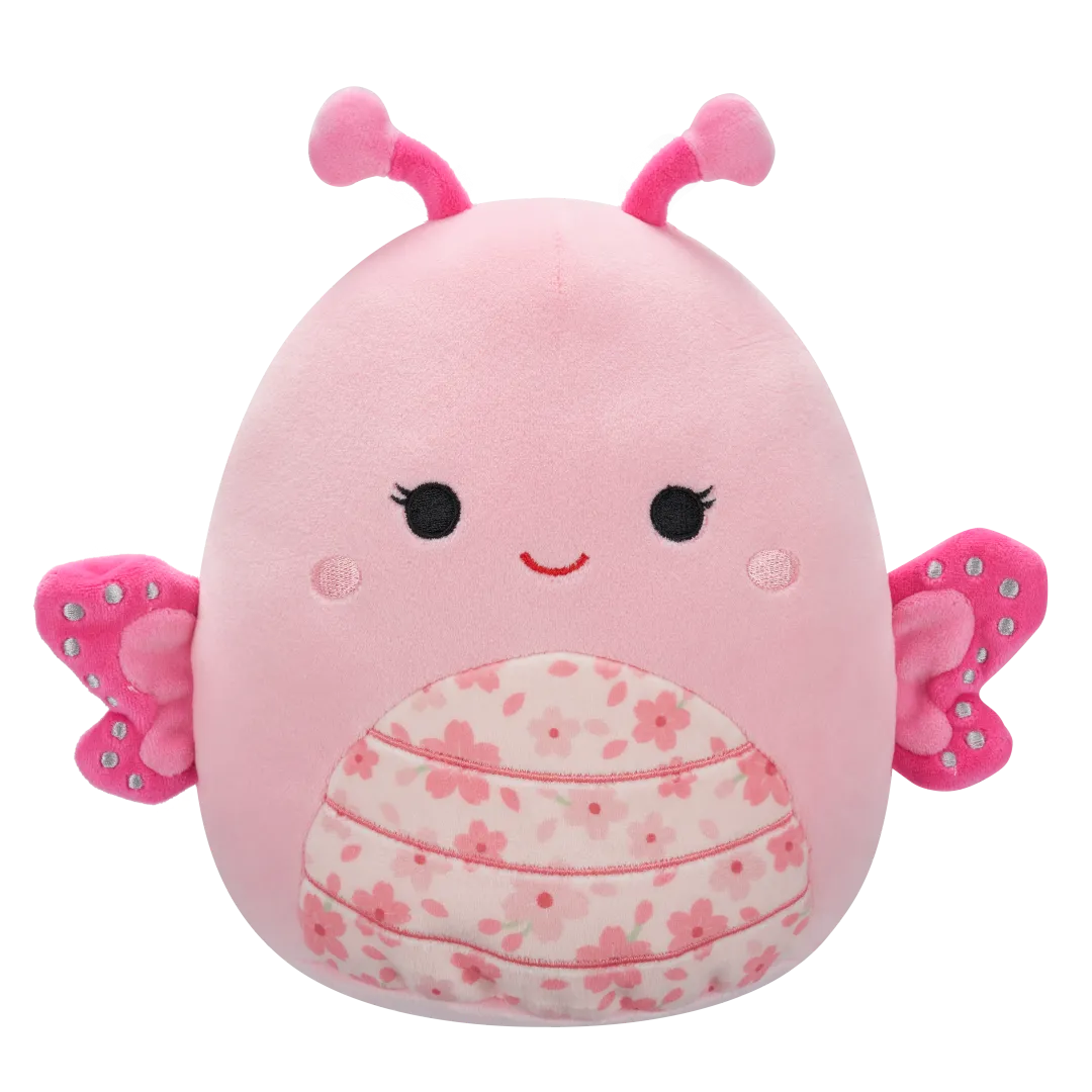 Squishmallows Mogo der rosa Schmetterling mit Sakura-Blütenbauch, 20 cm