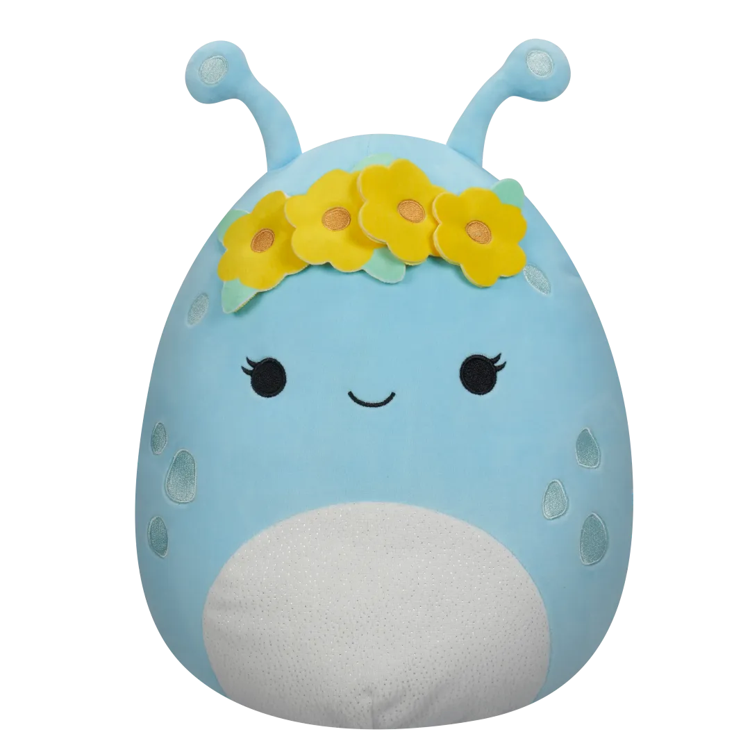 Squishmallows Natnat der pastellblaue Alien mit Blumenkrone, 40 cm