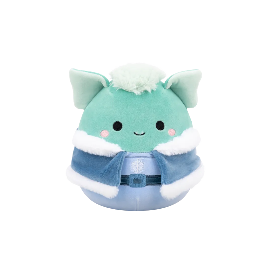 Squishmallows Troye der blasse blaugrüne Kobold mit Winteroutfit, 20 cm