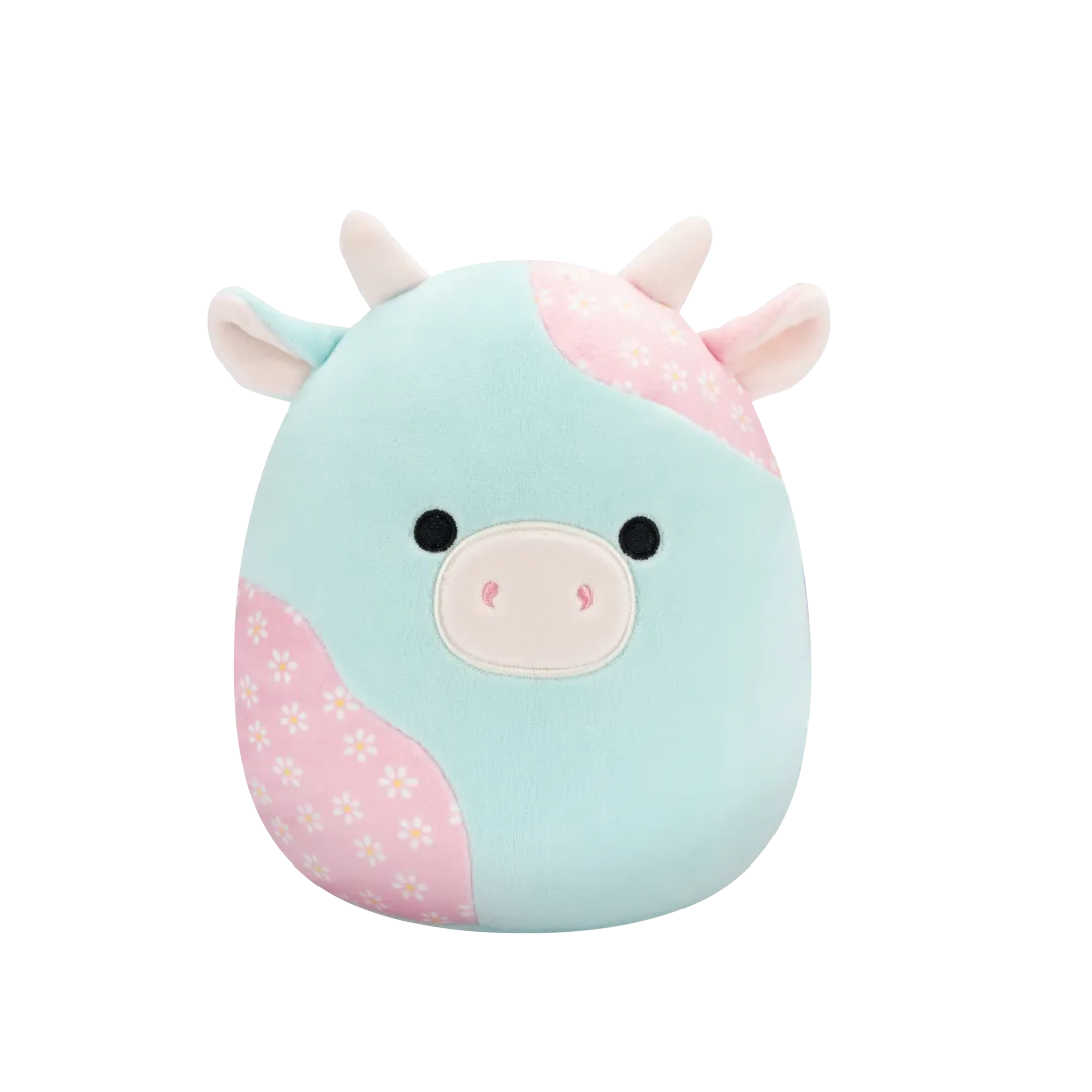 Squishmallows Yamaris die mintfarbene und rosa geblümte Kuh, 20 cm