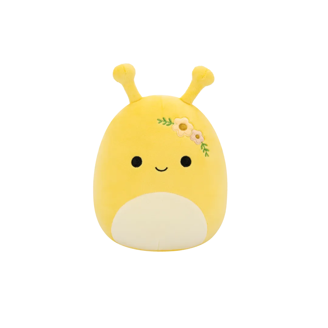 Squishmallows Zarina die gelbe Bananenschnecke mit Blumen, 20 cm