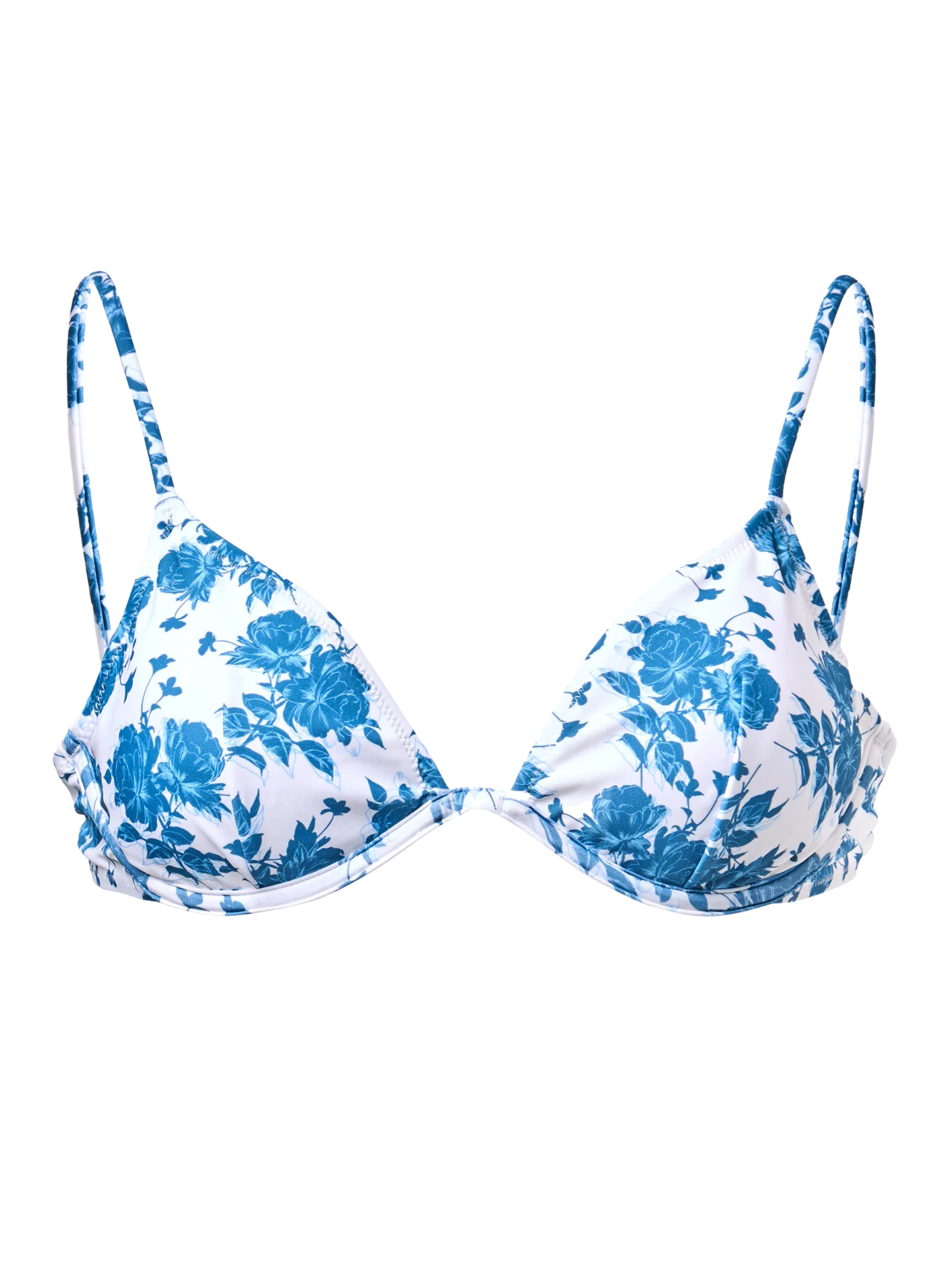 Bügel-Bikinioberteil Blaue Rosen