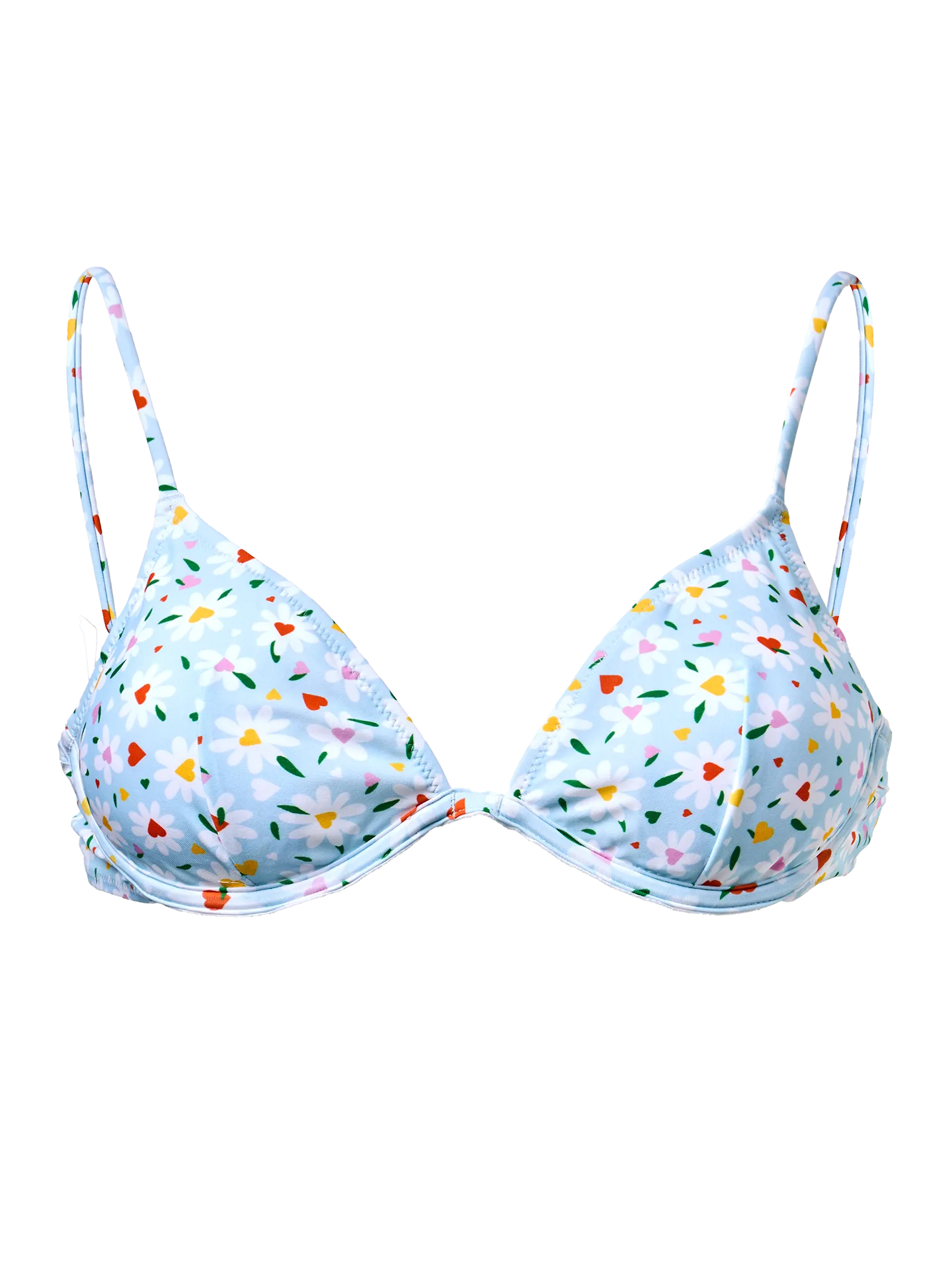 Bügel-Bikinioberteil Herzen und Gänseblümchen