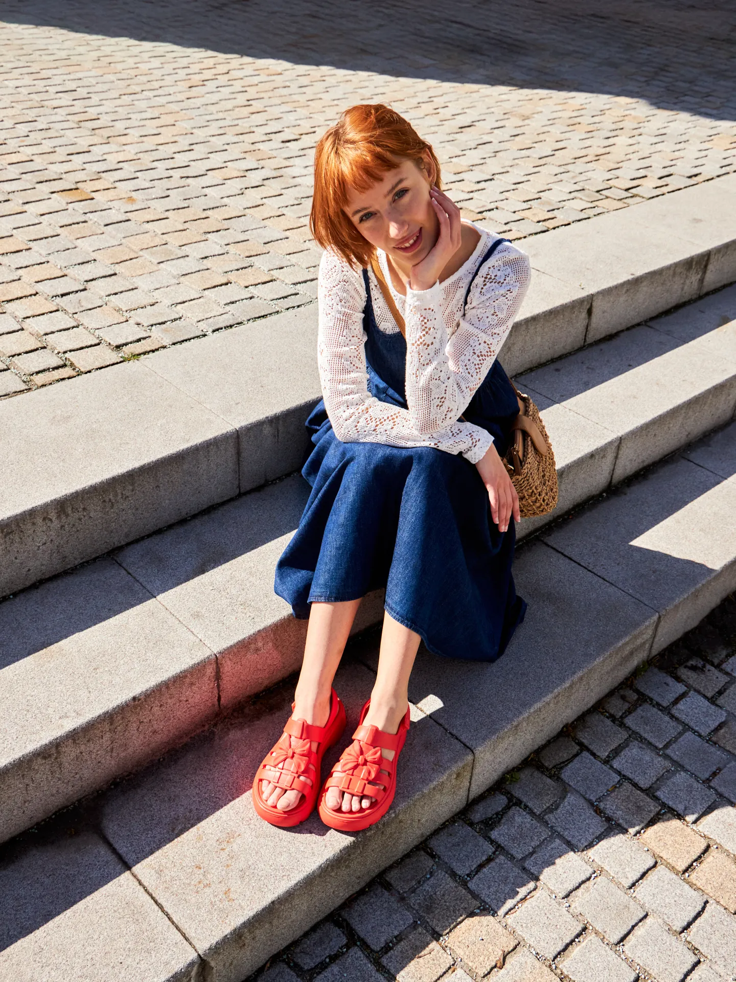 Lebendiges Rot Eva Fisherman Sandalen für Damen - Image 6