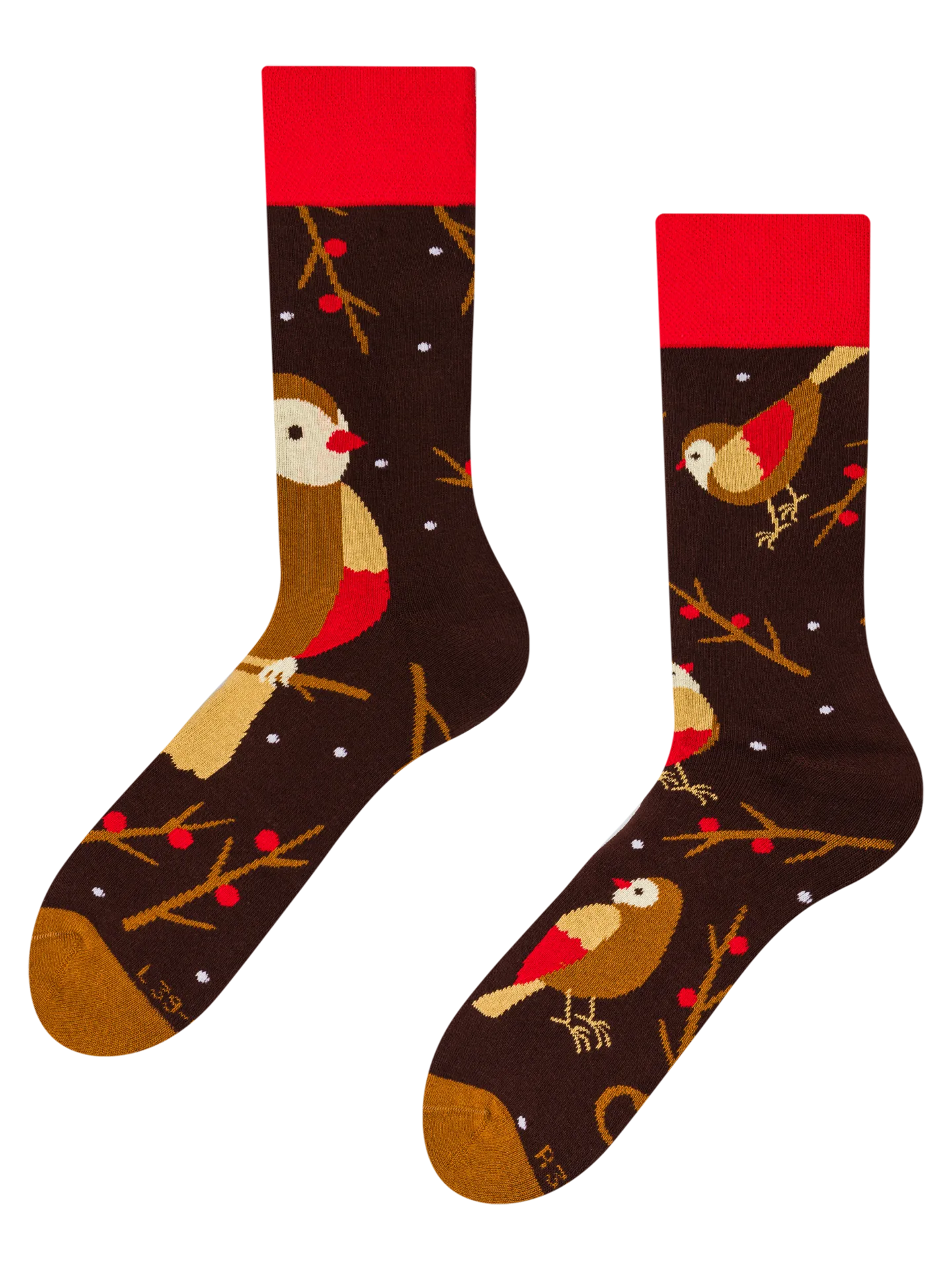 Lustige warme Socken Vogel auf einem Ast