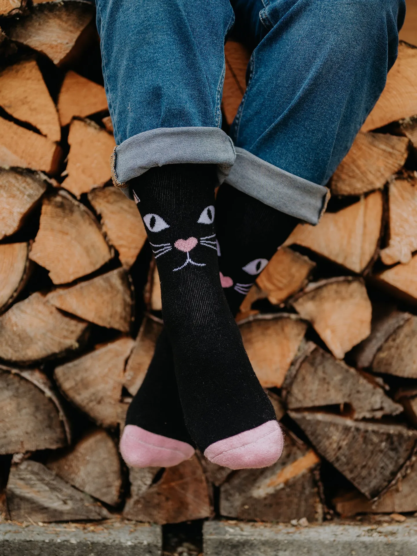 Lustige warme Socken Katzenblick - Image 3