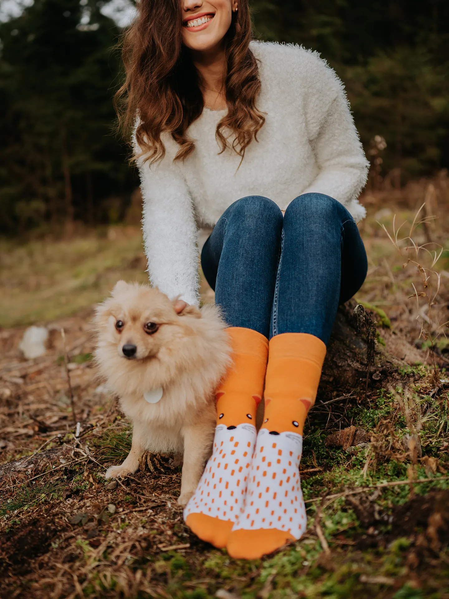 Lustige warme Socken Flauschiger Fuchs - Image 3