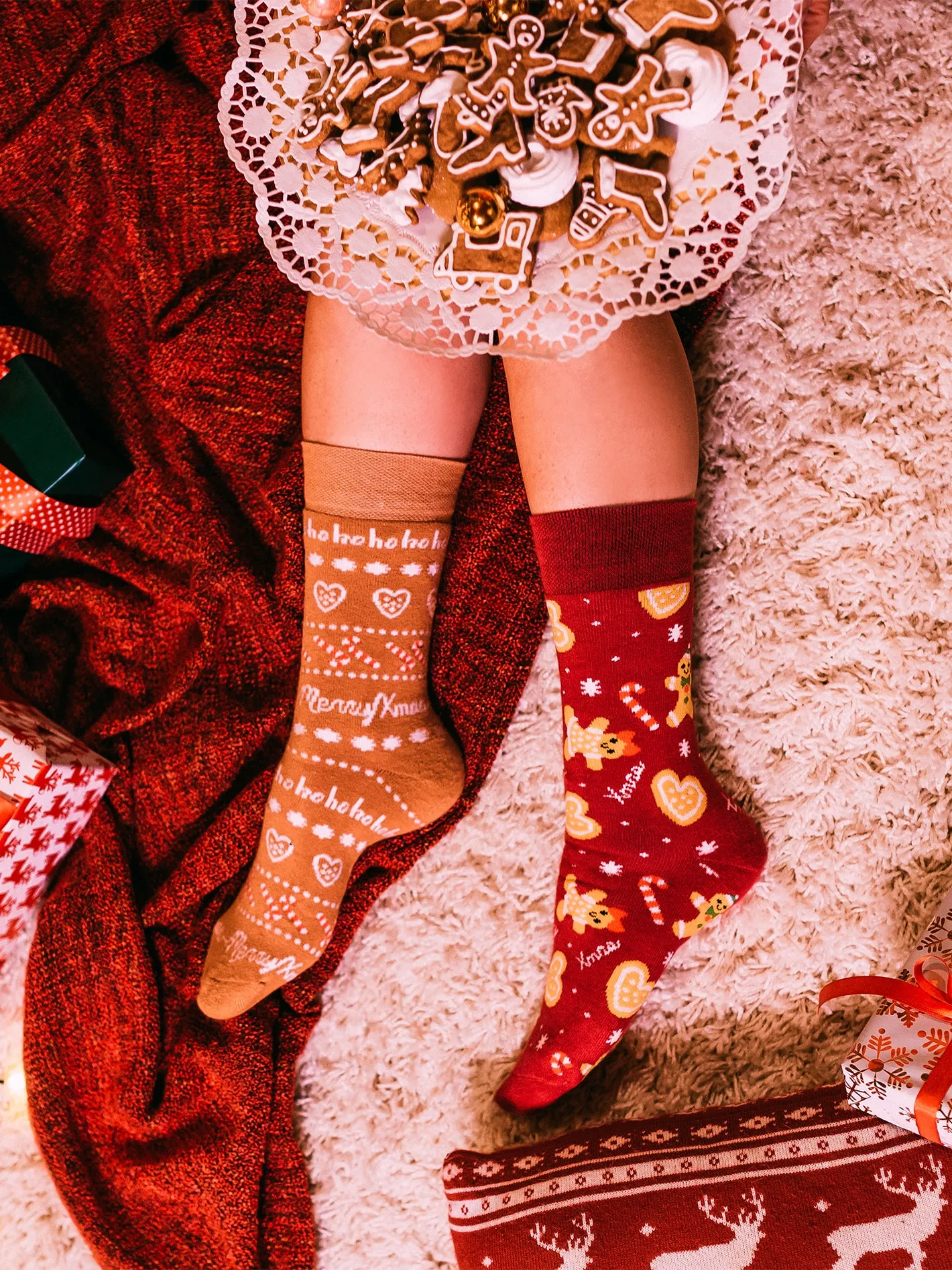 Lustige warme Socken Lebkuchen-Welt - Image 3