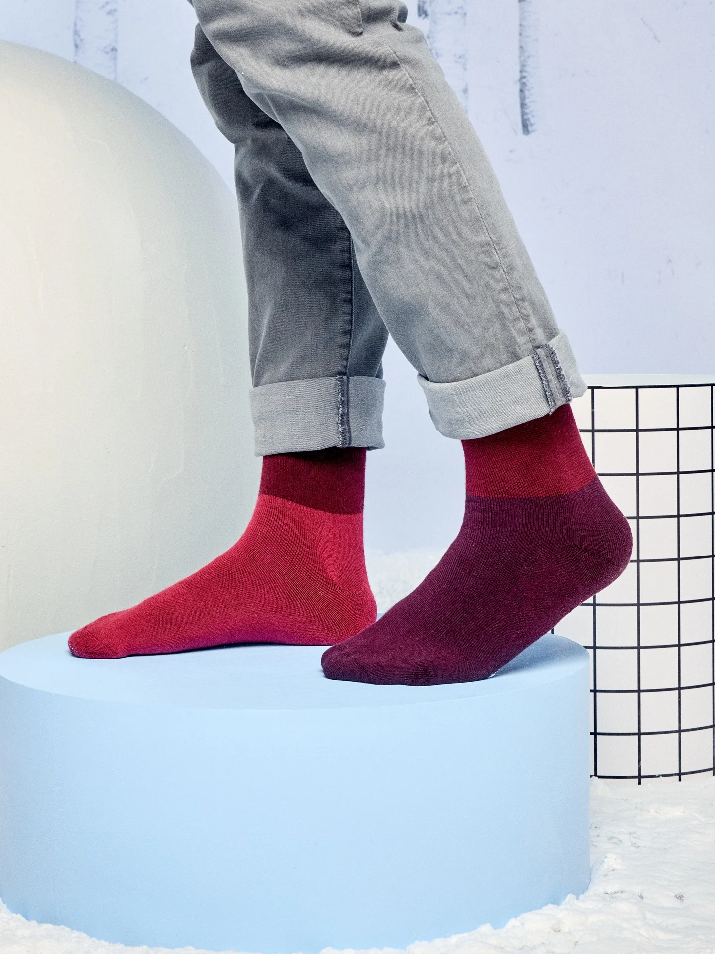 Warme Socken Kastanienbraun Dreifarbig - Image 2