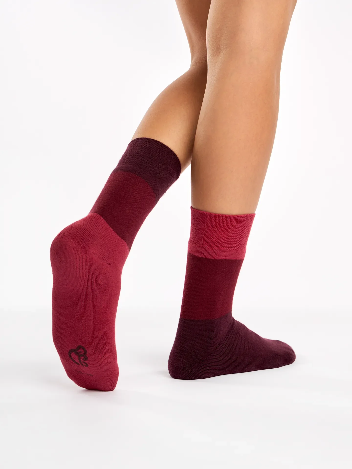 Warme Socken Kastanienbraun Dreifarbig - Image 3