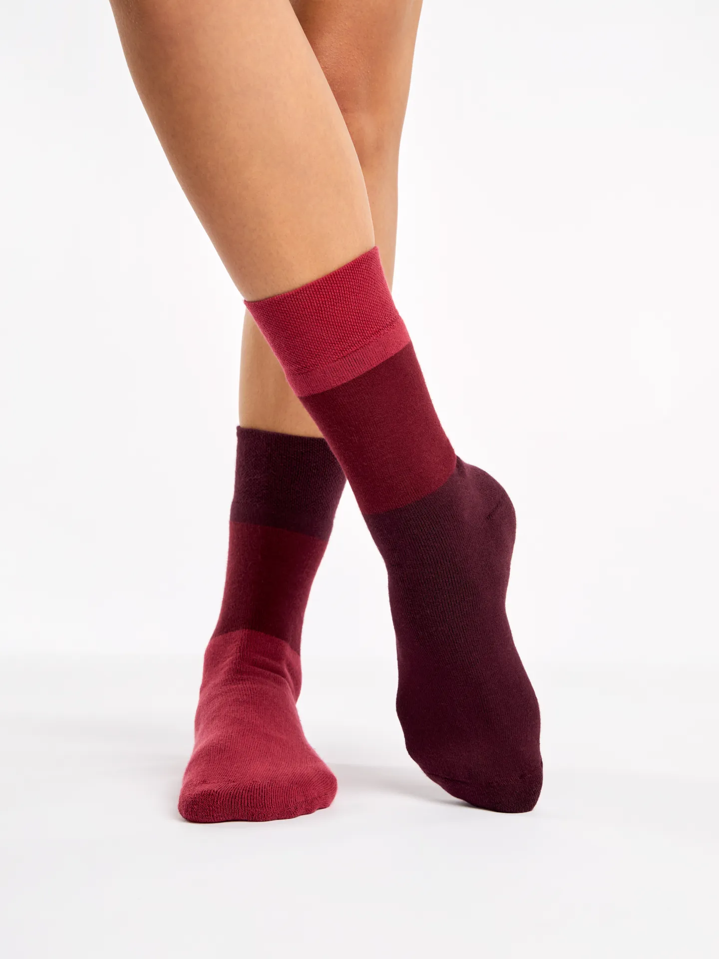 Warme Socken Kastanienbraun Dreifarbig - Image 4