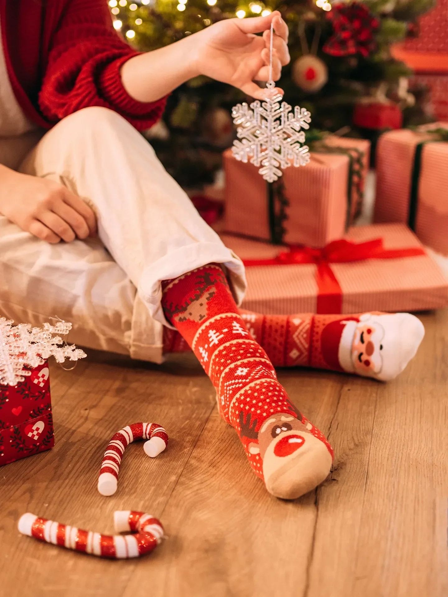 Lustige warme Socken Rentier vom Weihnachtsmann - Image 4