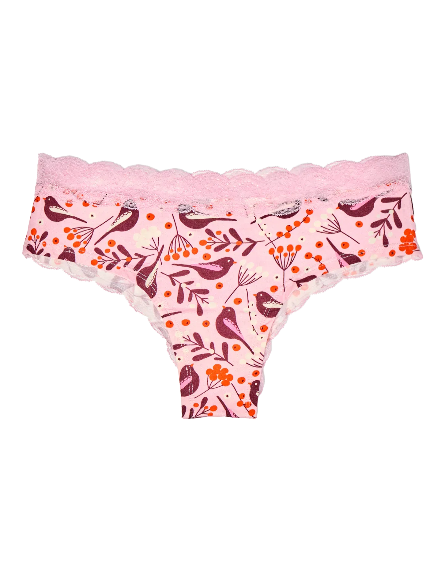 Spitzenhöschen für Frauen Vögel und Beeren