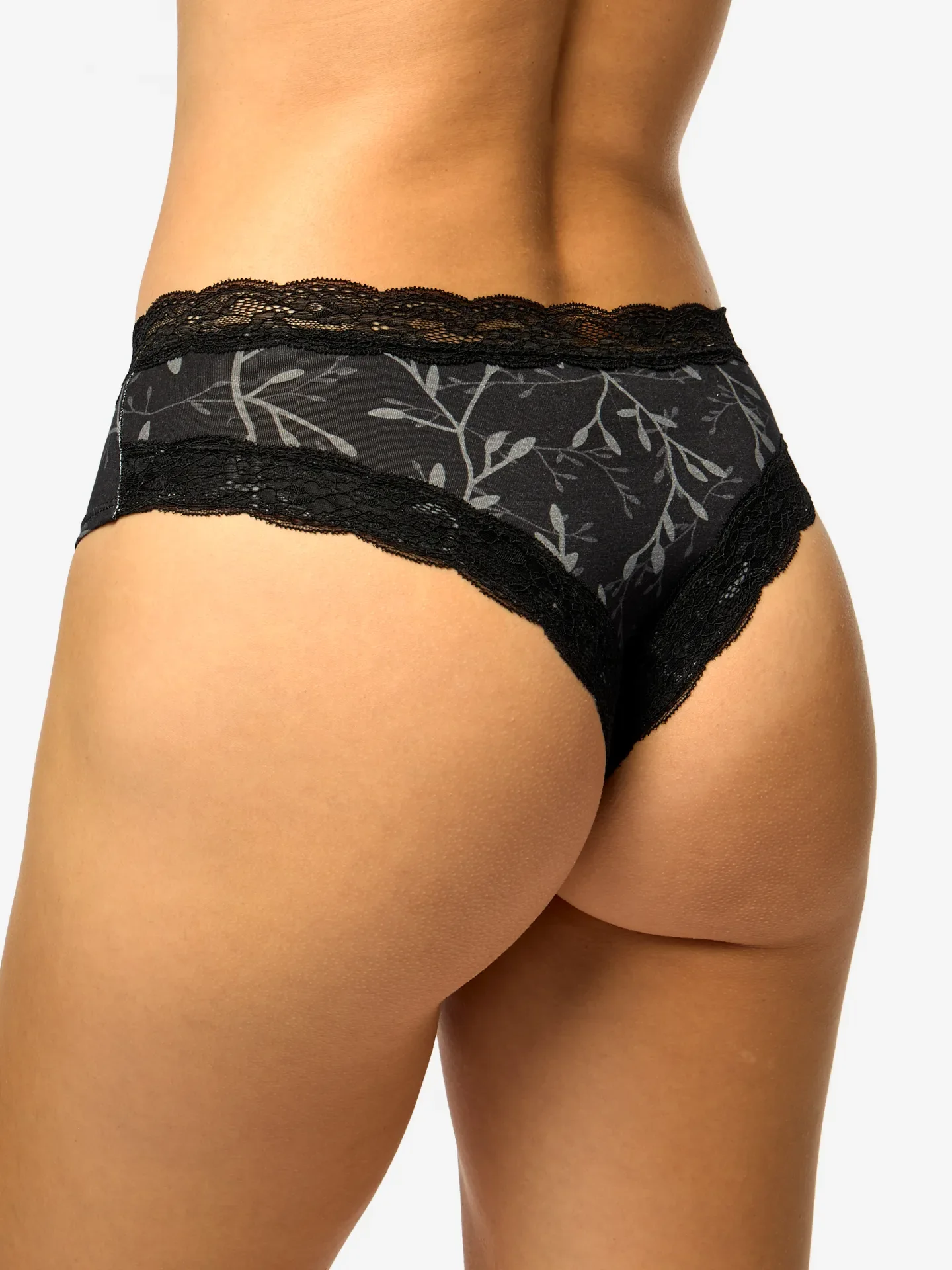 Spitzenhöschen für Frauen Graue Blätter - Image 3