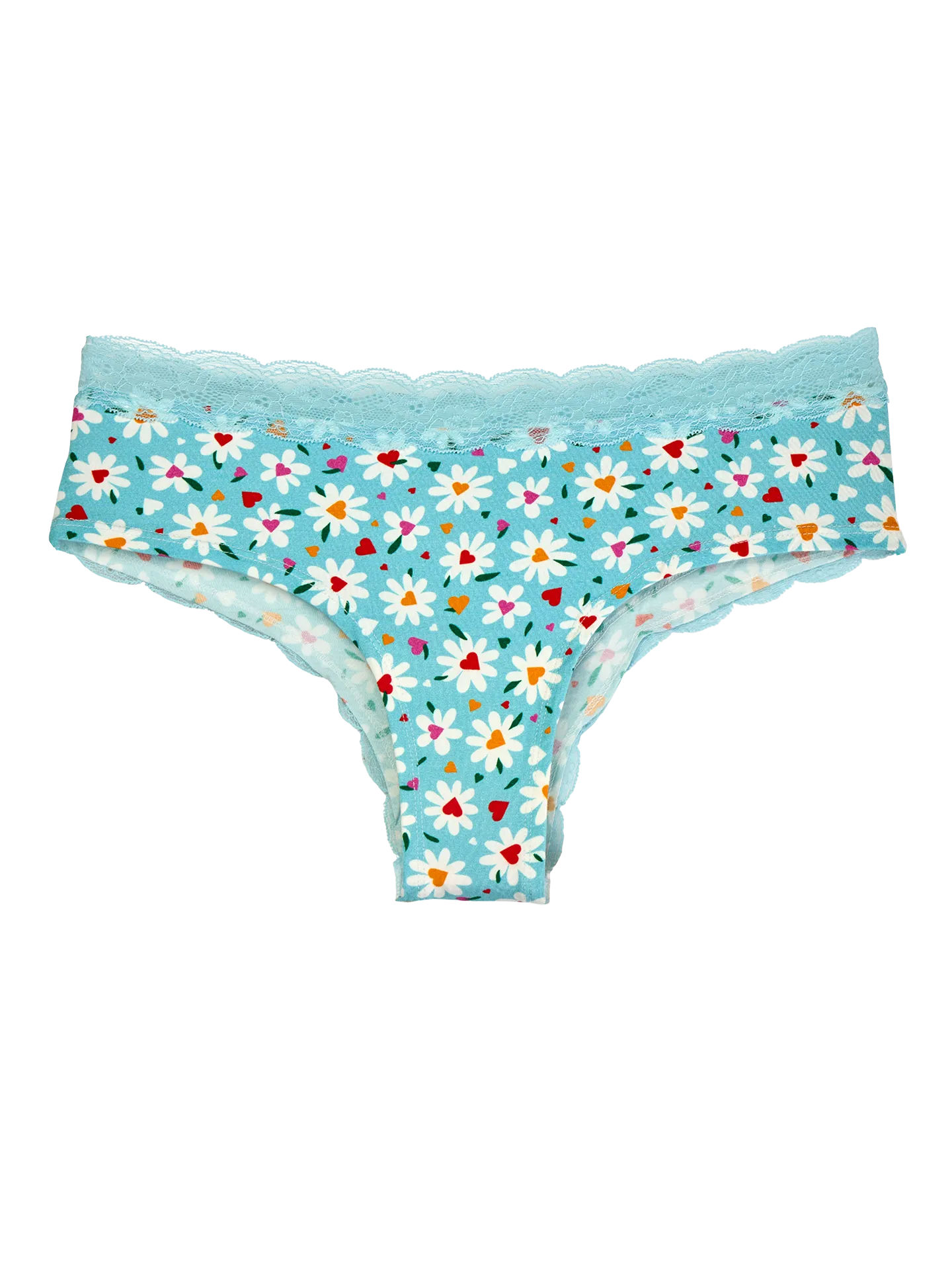 Spitzenhöschen für Frauen Herzen und Gänseblümchen