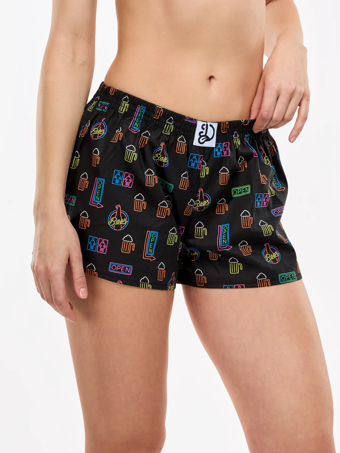 Lustige Damenshorts Neon-Bier - Image 3