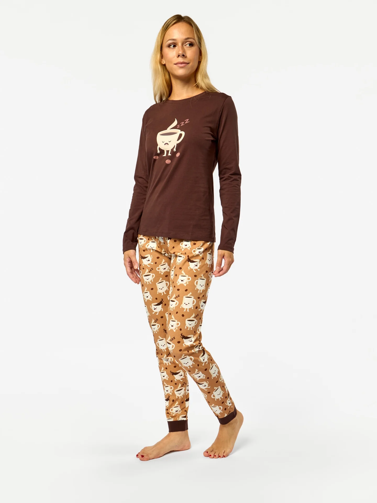 Lustiger Pyjama für Frauen Schläfriger Kaffee - Image 4