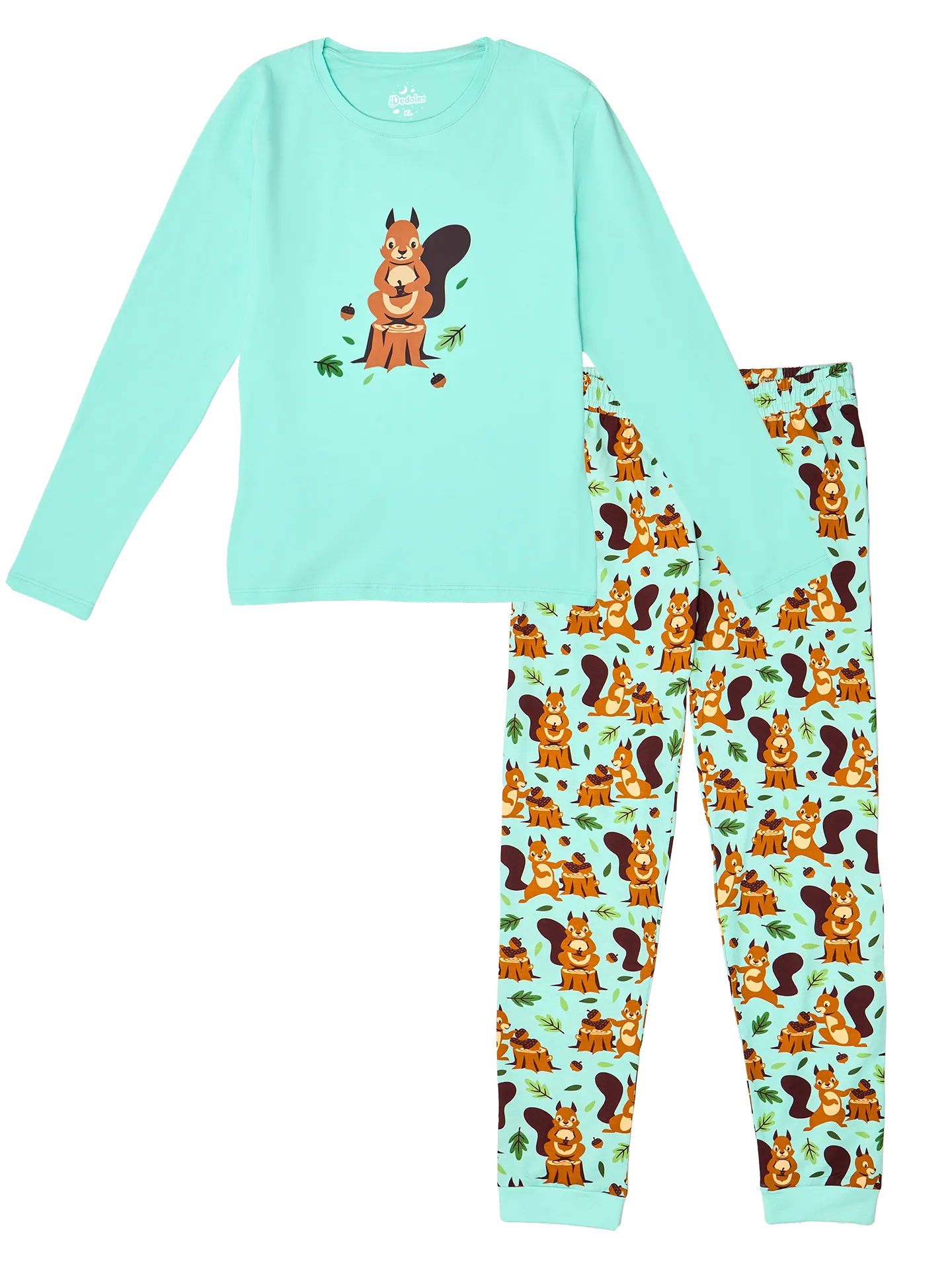 Lustiger Pyjama für Frauen Eichhörnchen im Wald