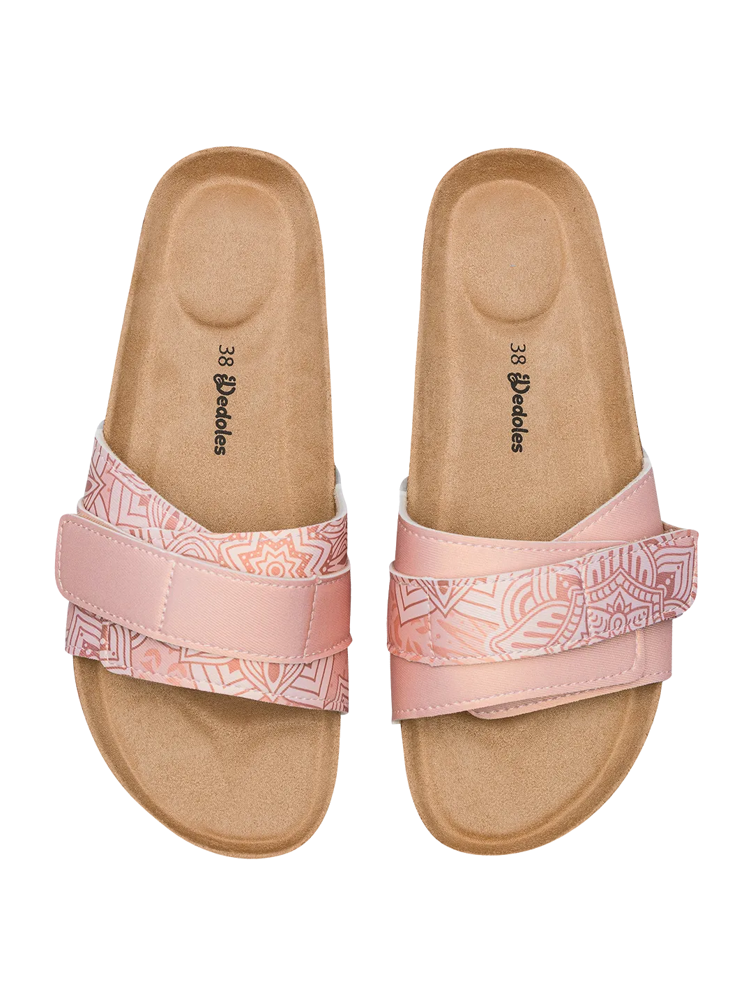 Korkpantoletten für Frauen Beige Mandala
